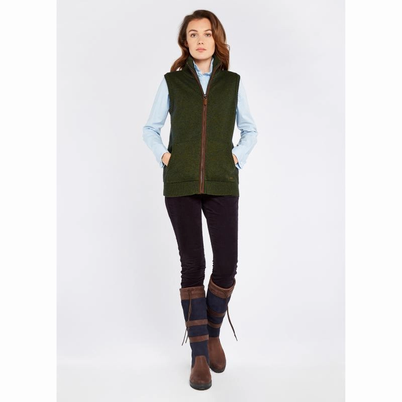 Dubarry Sheedy Ladies Wool Blend Gilet - Olive Clearance Event Alert Grab Your Deal Today