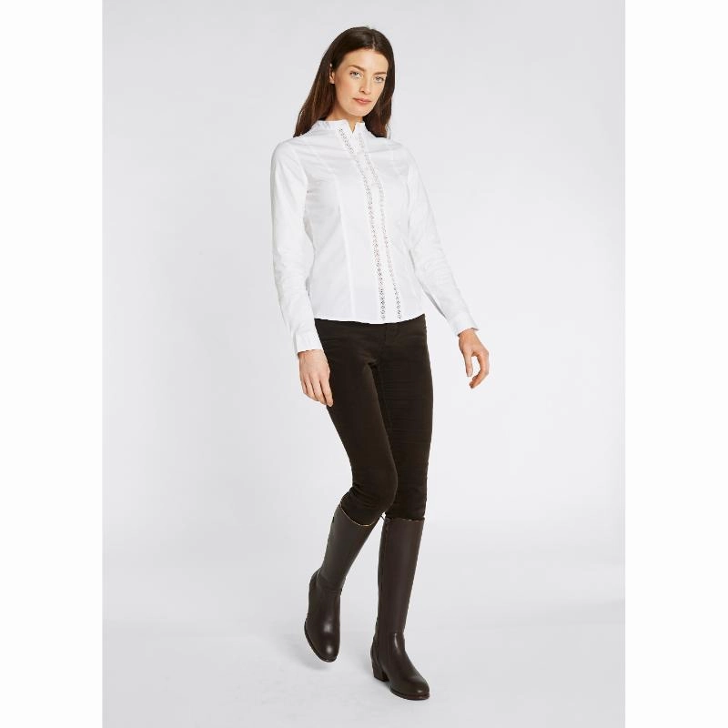 Dubarry Waterlily Ladies Shirt - White Exclusive Deal Inside Dont Miss Big Savings