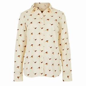 Flash Offer Today Dubarry Womens Calamint Pheasant Print L/S Shirt Cream