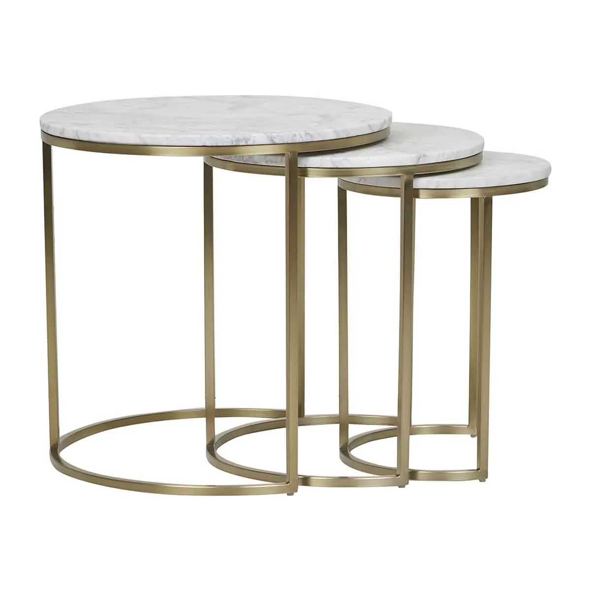 Elle Round Marble Nest of 3 Tables