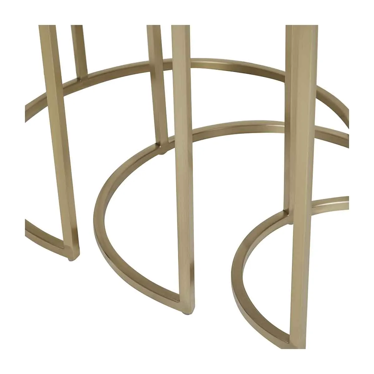 Elle Round Marble Nest of 3 Tables