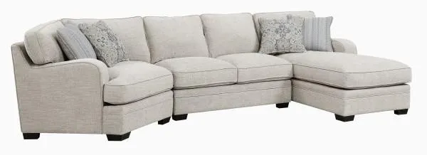 Emerald Home Furnishings Analiese 3pc Sectional Sofa in Ivory