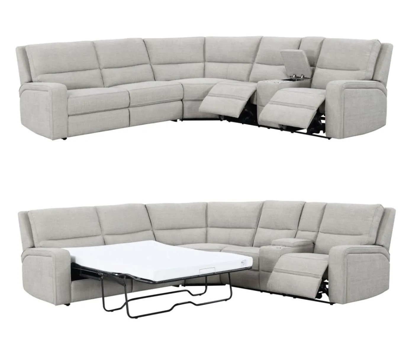 Emerald Home Medford 3pc Sectional Sofa Sleeper in Tan