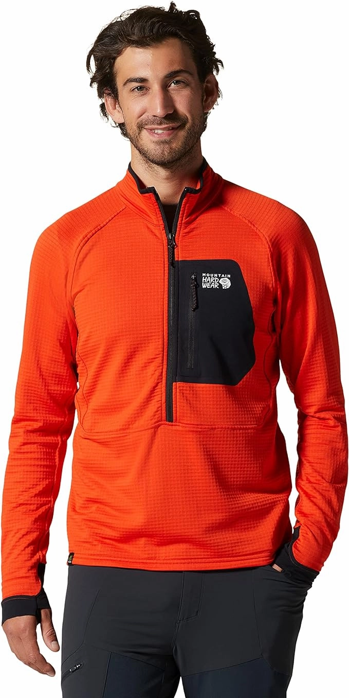 Todays Hot Savings Mountain Hardwear Men'S Polartec Power Grid Half Zip Jacket