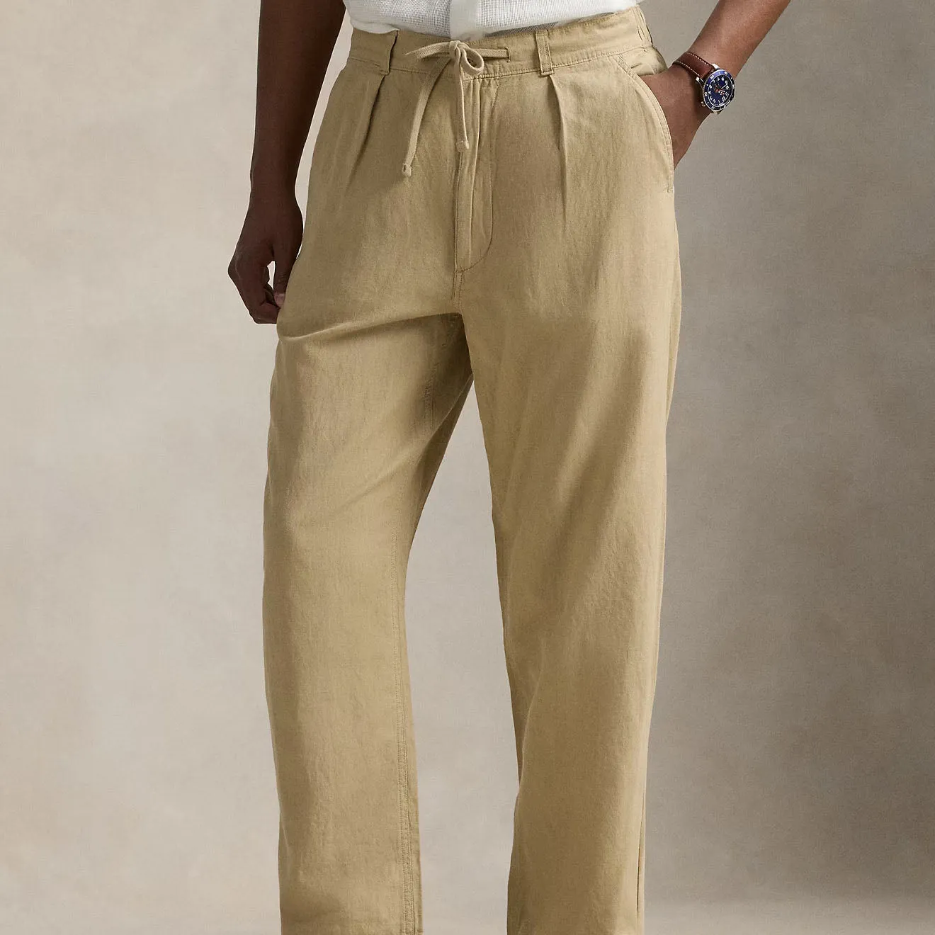 Instant Savings Inside Dont Miss This Offer Polo Ralph Lauren Pleated Cotton Linen Pants Coastal Beige
