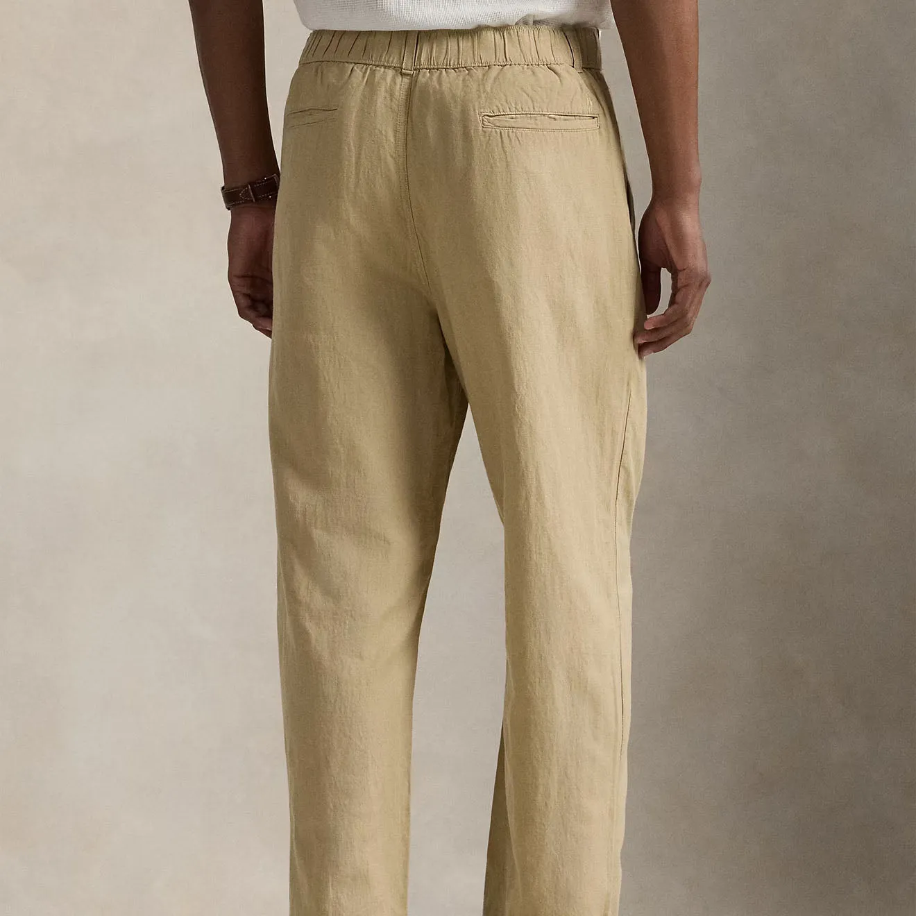 Best Price Today Special Deals Online Polo Ralph Lauren Pleated Cotton Linen Pants Coastal Beige