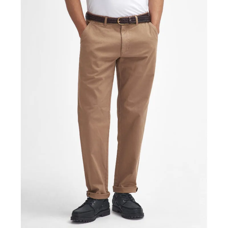 Save Big Today Hot Sale Today Barbour Washed Stretch Twill Tailored Fit Mens Trousers - Stone