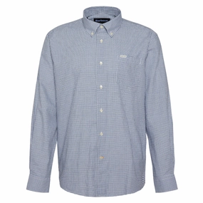 Barbour Finwell Gingham Mens Regular Fit Shirt - Sky Todays Trending Deals