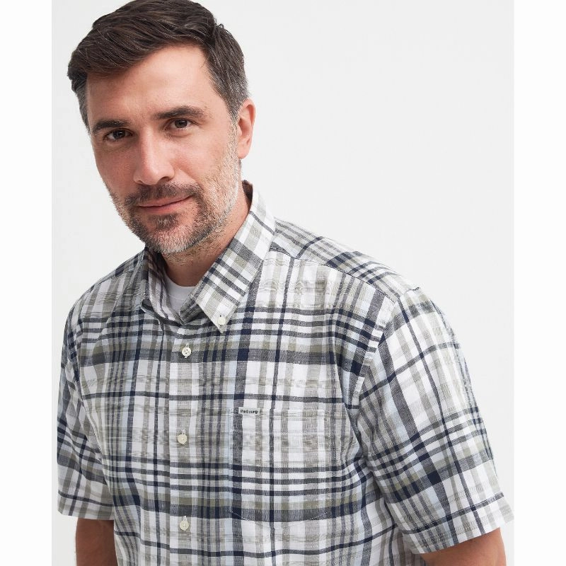 Best Price Online Barbour Hartley Regular Fit Mens Shirt - Olive