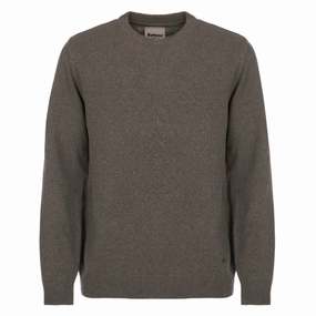 Barbour Nelson Essential Lambswool Crew Neck Mens Jumper - Seaweed Instant Savings Deal