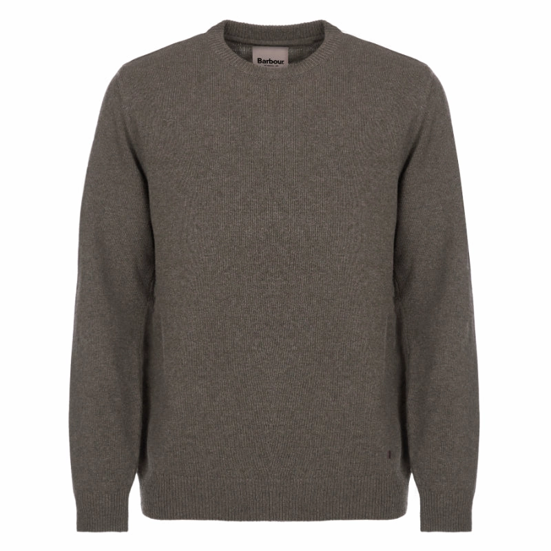 Barbour Nelson Essential Lambswool Crew Neck Mens Jumper - Seaweed Instant Savings Deal