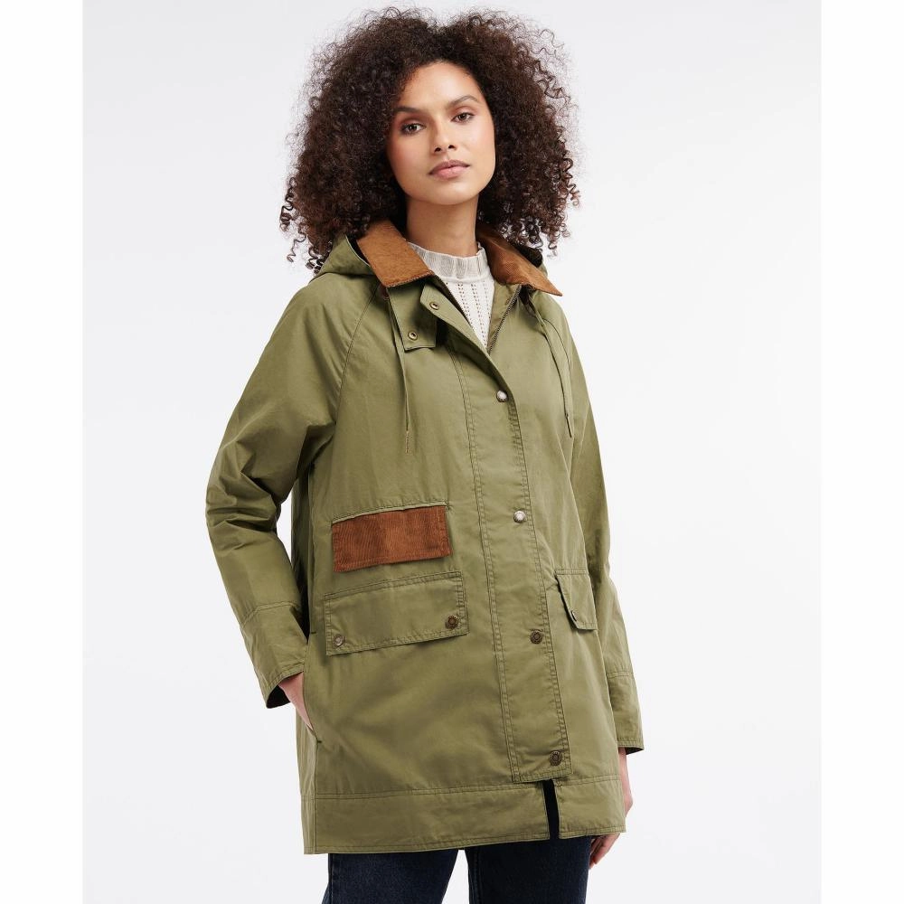 Barbour Oxburgh Showerproof Ladies Jacket - Olive/Classic Daily Special Offer Exclusive Holiday Deal