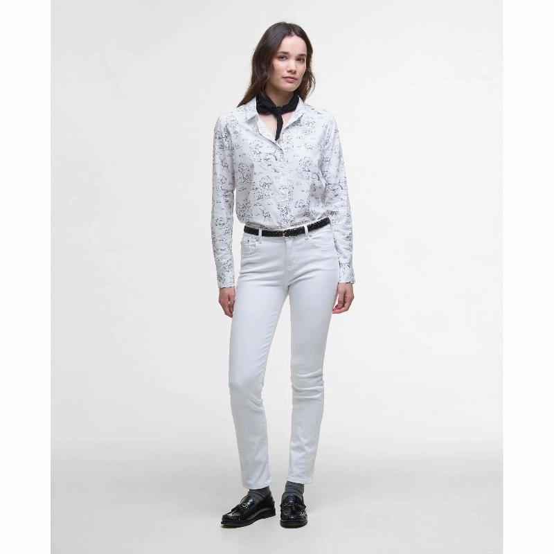 Barbour Safari Dog Print Ladies Shirt - Woodland Print Exclusive Online Discount