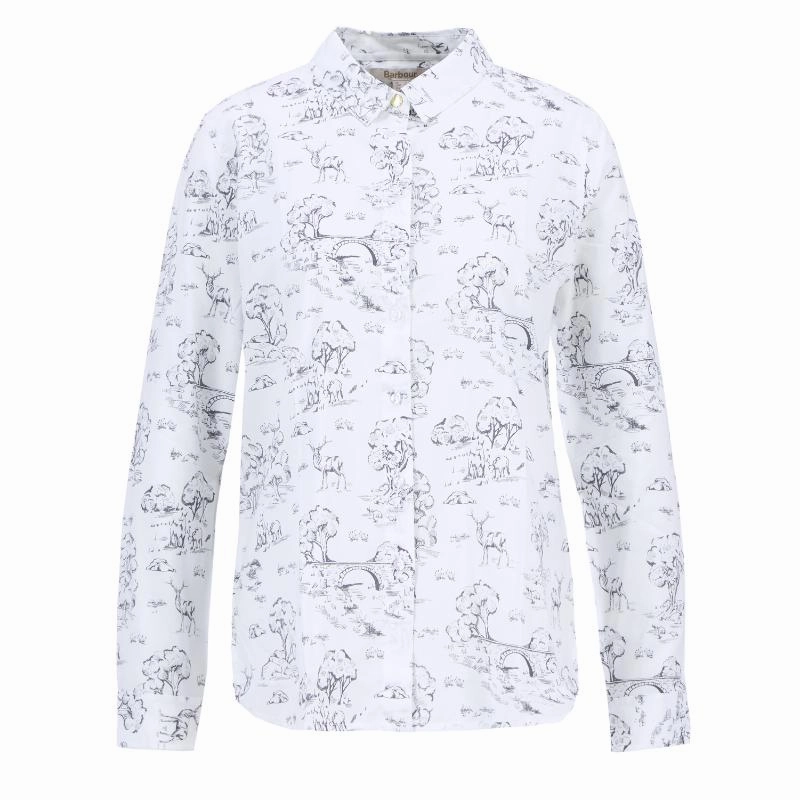 Barbour Safari Dog Print Ladies Shirt - Woodland Print Todays Hot Savings Big Savings Today