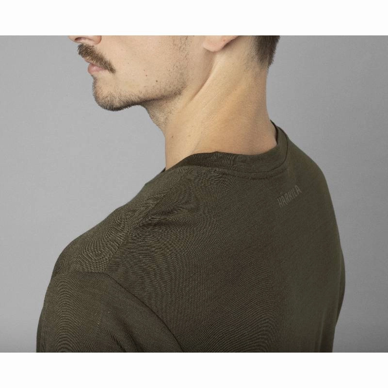 Harkila Base All Season Mens T-Shirt - Willow Green Last Chance Offer