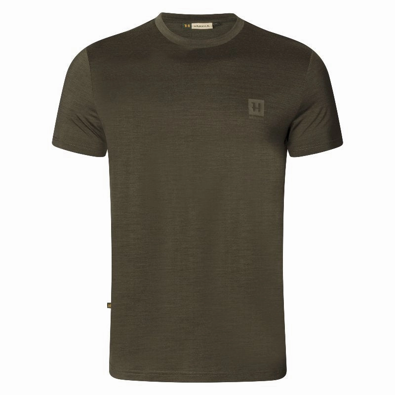 Harkila Base All Season Mens T-Shirt - Willow Green Best Seller Deal Today Only Savings