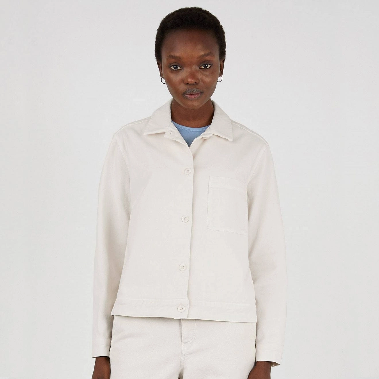 Sunspel Womens Chore Jacket Chalk Online Exclusive Offer