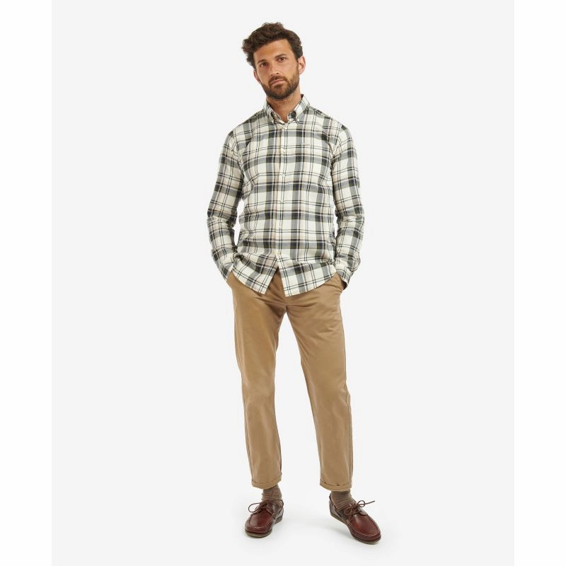 Barbour Falstone Tailored Fit Mens Shirt - Stone Mega Discount Today Trending Now Discount