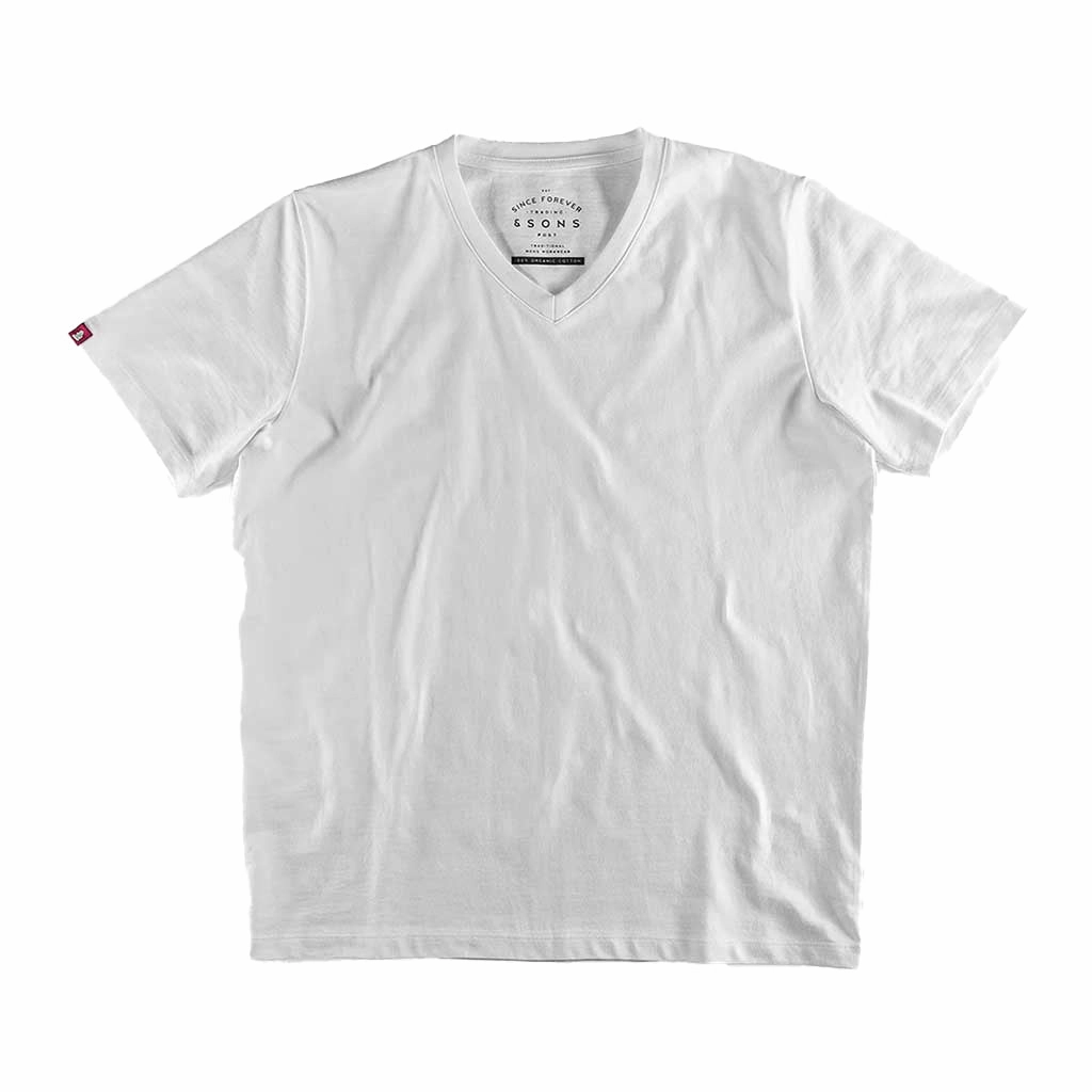 Limited Time Sale Classic White V-Neck T-Shirt