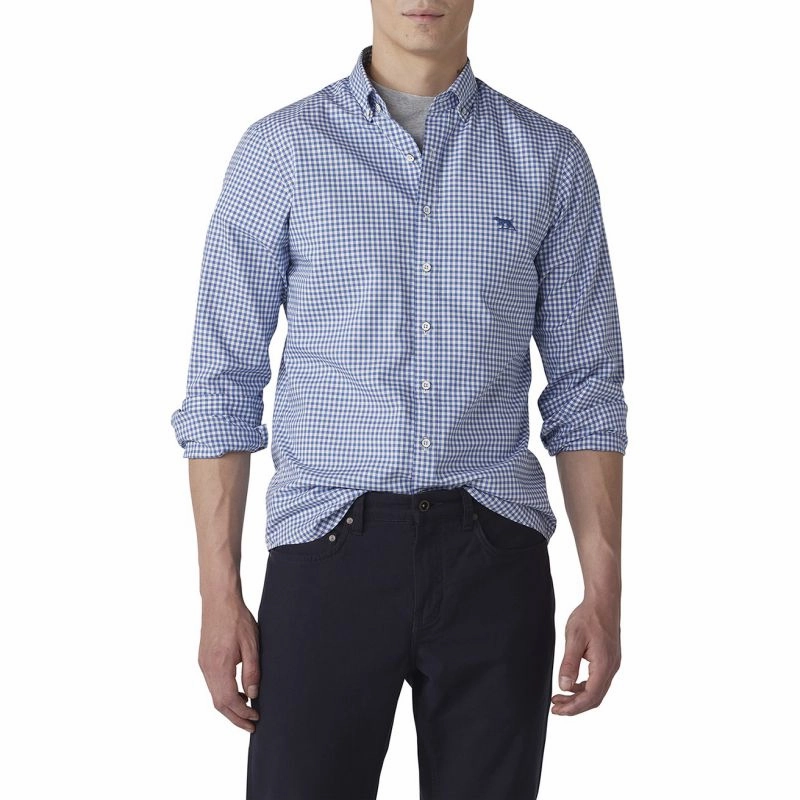Rodd & Gunn Gunn Check Oxford Mens Sports Fit Shirt - Sea Trending Today Steal