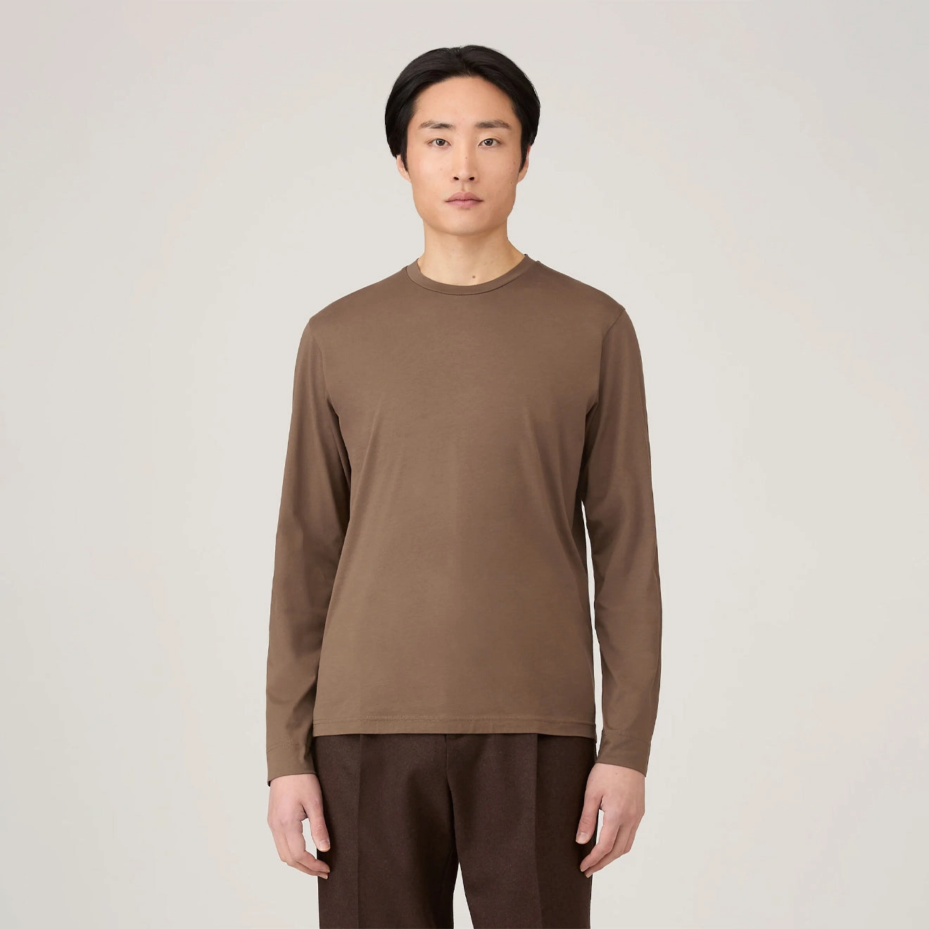 Sunspel L/S Riviera T-Shirt Bark Shop the Savings Now Limited Time Discount