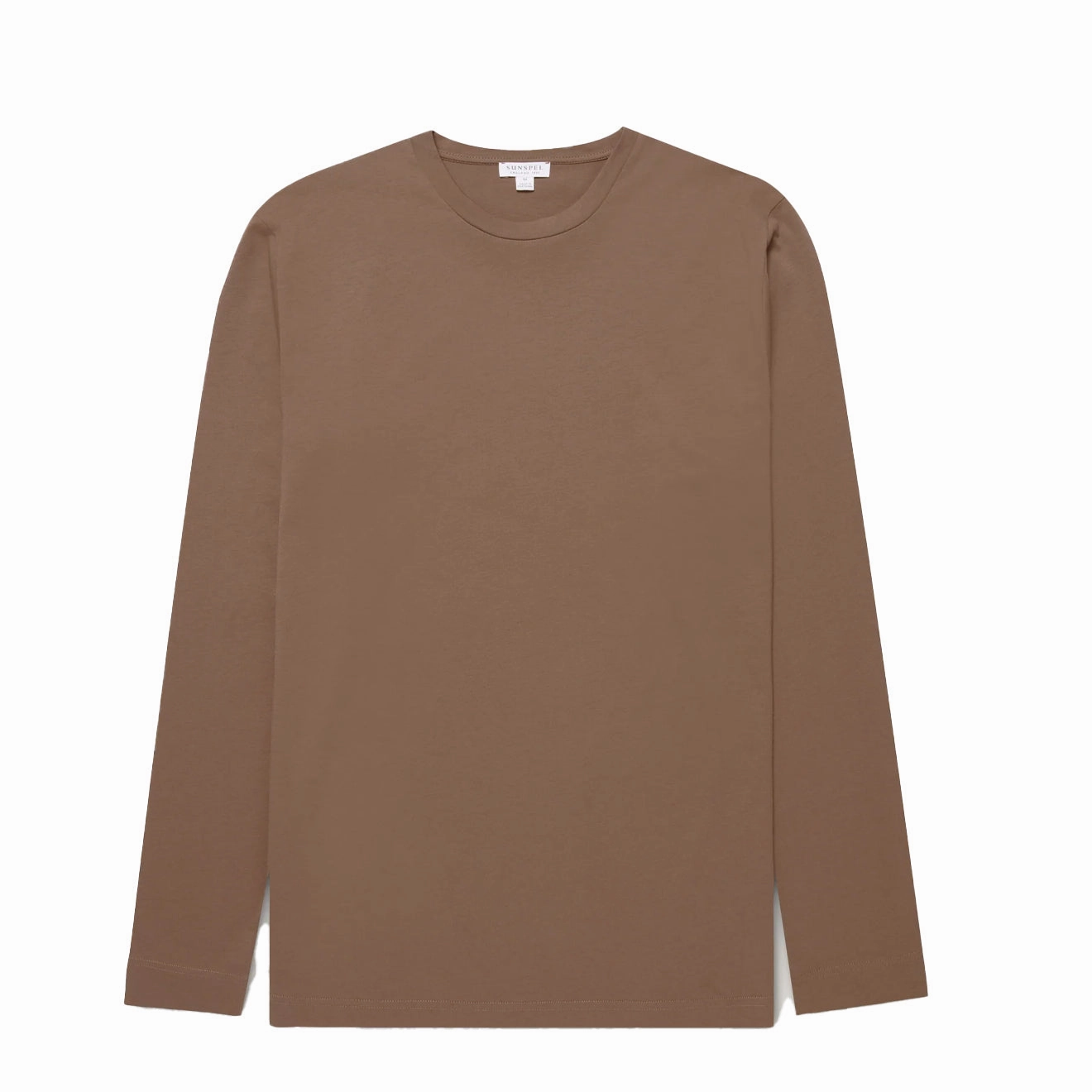 Sunspel L/S Riviera T-Shirt Bark Clearance Steal Today Limited Time Sale