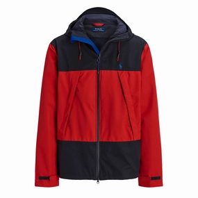 Polo Ralph Lauren Water-Resistant Hooded Jacket Red / Newport Navy Grab It Now