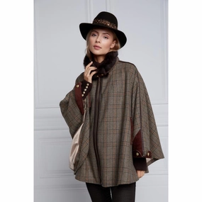 Hot Price Drop Limited Stock Alert Holland Cooper Chiltern Ladies Tweed Cape - Bourbon Tweed