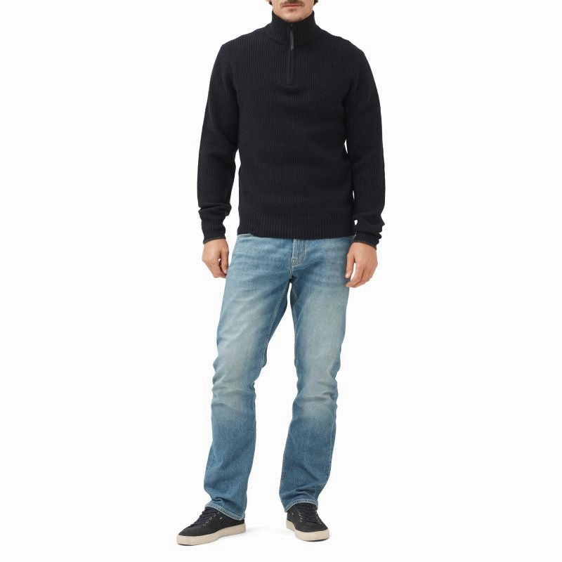 Best Seller Discount New Arrival Discount Rodd & Gunn Robbies Road Mens Australian Fine Lambswool 1/4 Zip Jumper - Midnight