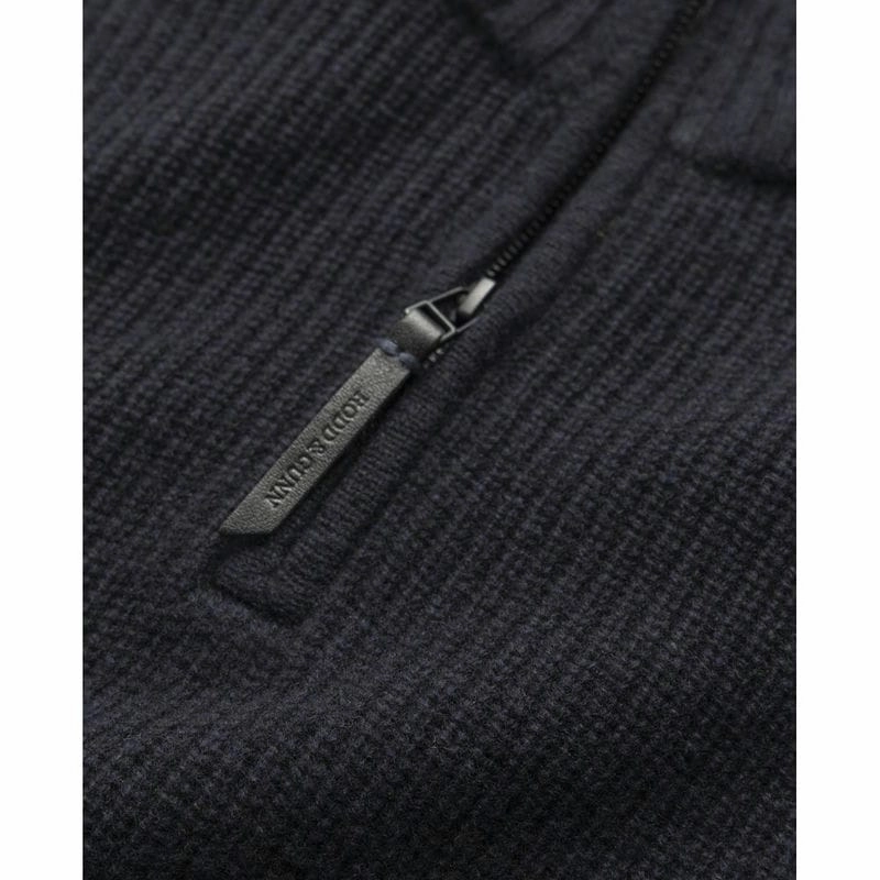 Rodd & Gunn Robbies Road Mens Australian Fine Lambswool 1/4 Zip Jumper - Midnight Save Today Event Online Exclusive Offer