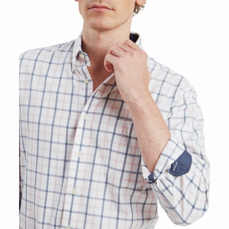Price Slash Today Schoffel Brancaster Classic Mens Shirt - Stone Blue Check
