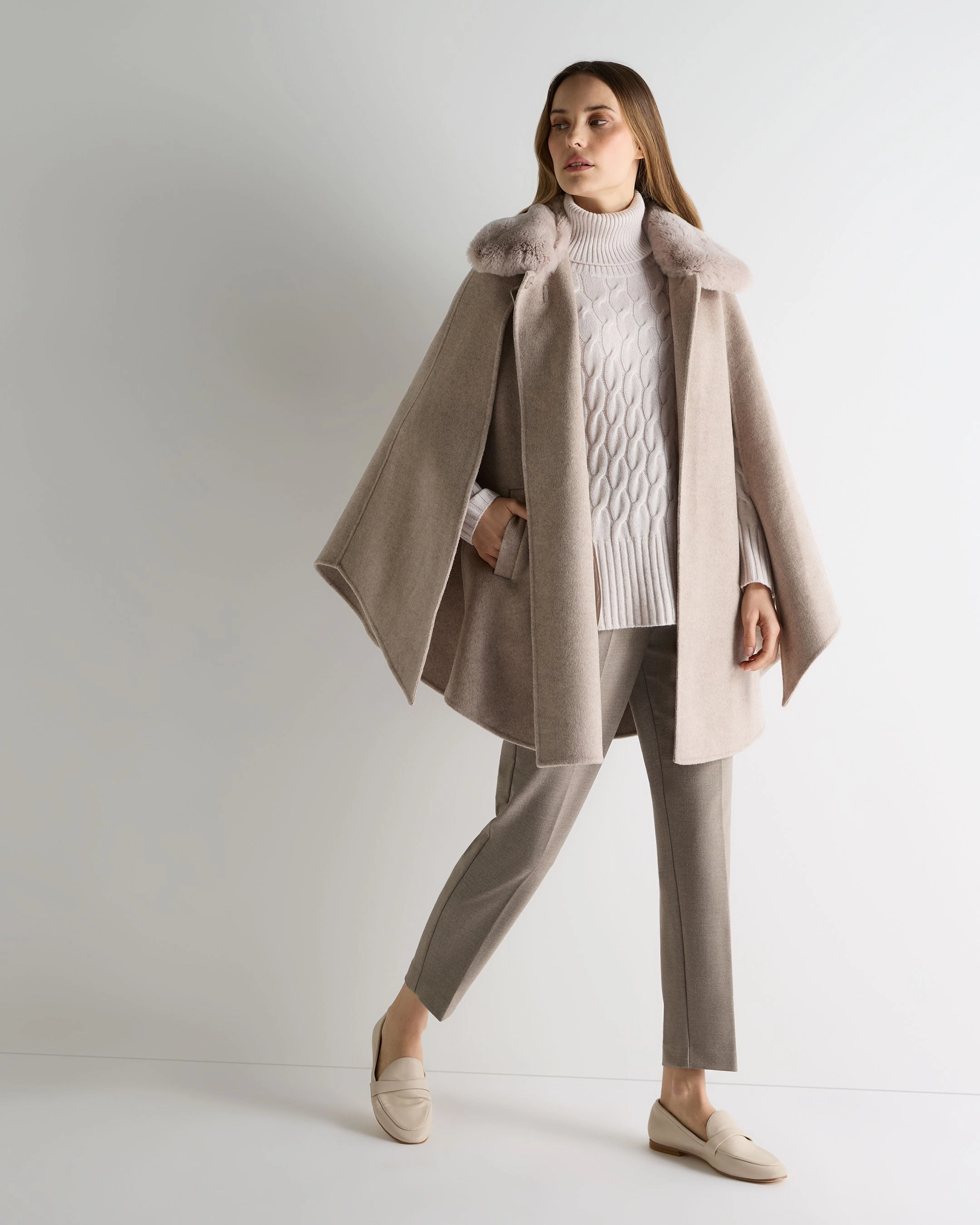 Best Price Today Mega Online Discount Women'S Emmie Relaxed Cable Roll Neck Cashmere Jumper Frost White