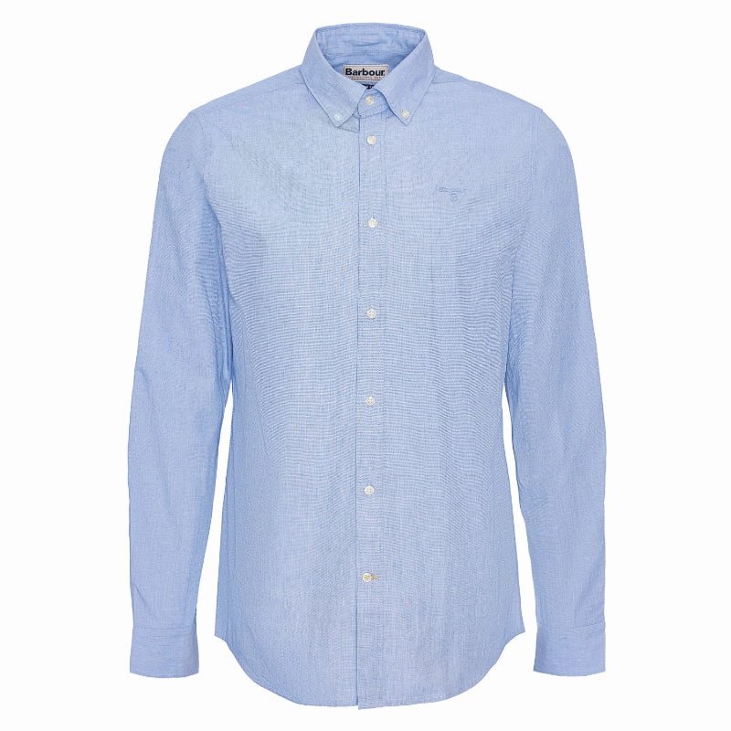 Barbour Crest Poplin Mens Tailored Fit Shirt - Sky Limited Time Discount MustHave Deals