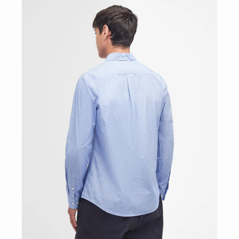 Mega Discount Event Barbour Crest Poplin Mens Tailored Fit Shirt - Sky