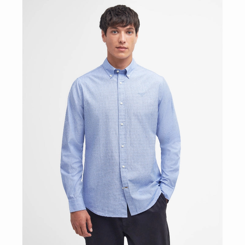 Limited Stock Hot Deal MustHave Deal Barbour Crest Poplin Mens Tailored Fit Shirt - Sky