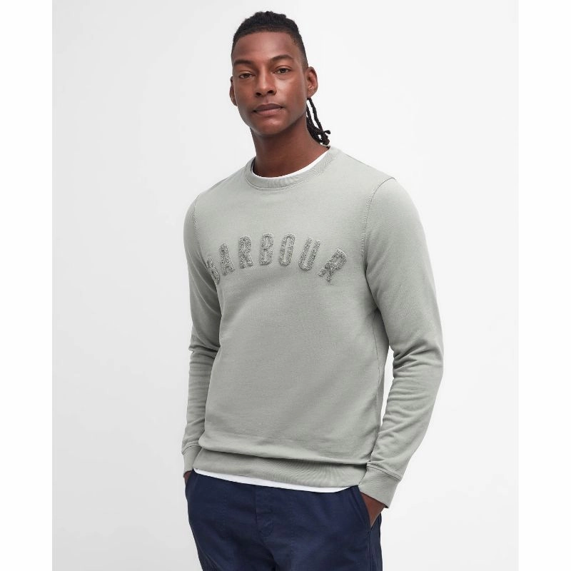 Barbour Wash Prep Logo Mens Sweatshirt - Forest Fog MustHave Deals