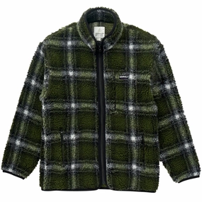 Save Today Only Gramicci Shadow Plaid Sherpa Jacket Olive Shadow Plaid