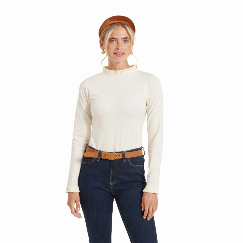 Schoffel Ilkley Ladies Longsleeve Top - Ecru Exclusive Online Offer