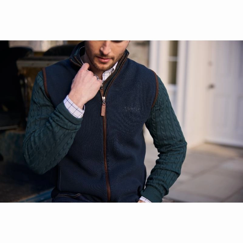 Hot Pick Sale Schoffel Marlow Mens Milano Knit Gilet - Navy