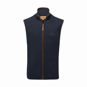 Schoffel Marlow Mens Milano Knit Gilet - Navy Hot Offer Inside