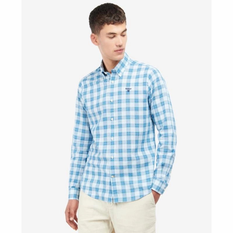 Clearance Sale Now Barbour Spillman Mens Shirt - Sky