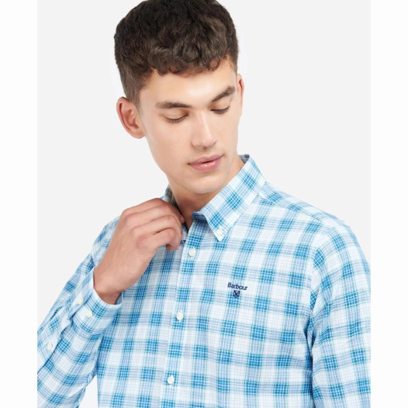 Barbour Spillman Mens Shirt - Sky Shop the Savings Now
