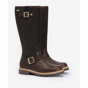 Daily Special Offer Barbour Willow Tall Waterproof Ladies Boot  - Dark Brown