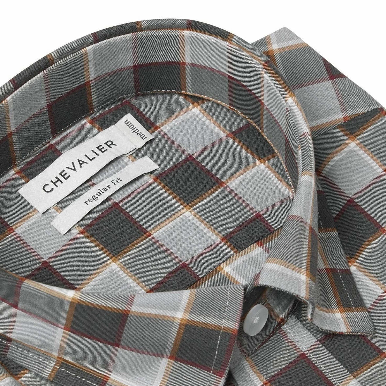 Shop Todays Picks Save More Now Chevalier Belmont Regular Fit Shirt Grey Melange Checked