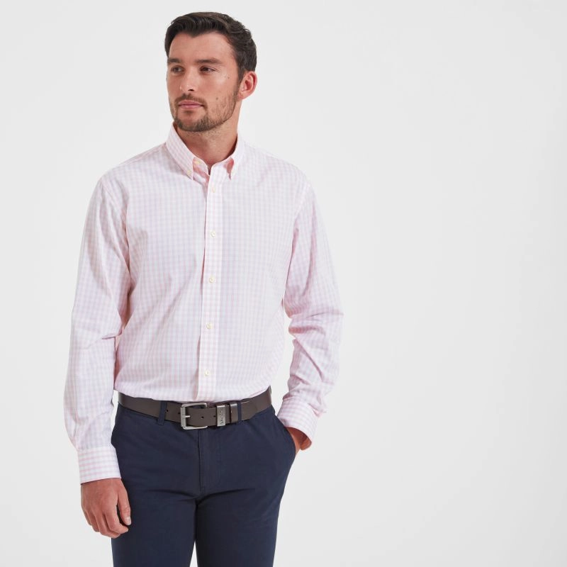 Schoffel Harlyn Tailored Mens Shirt - Pink Check Shop Grab Now