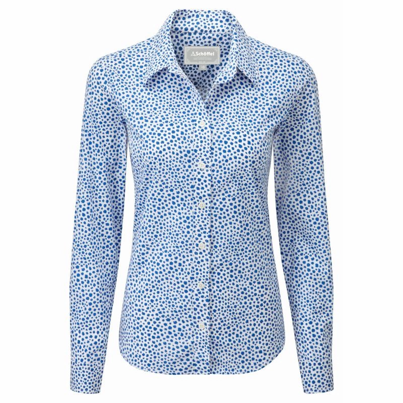 Schoffel Suffolk Ladies Cotton Shirt - Blue Exclusive Holiday Deal