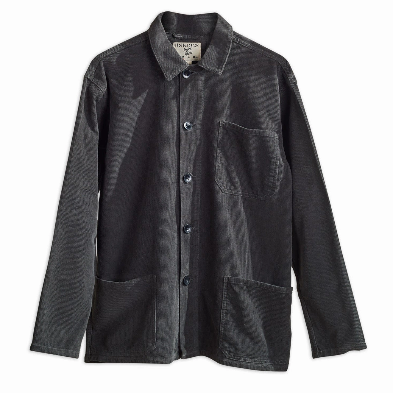 Uskees 3001 Buttoned Cord Overshirt Faded Black Big Savings Event