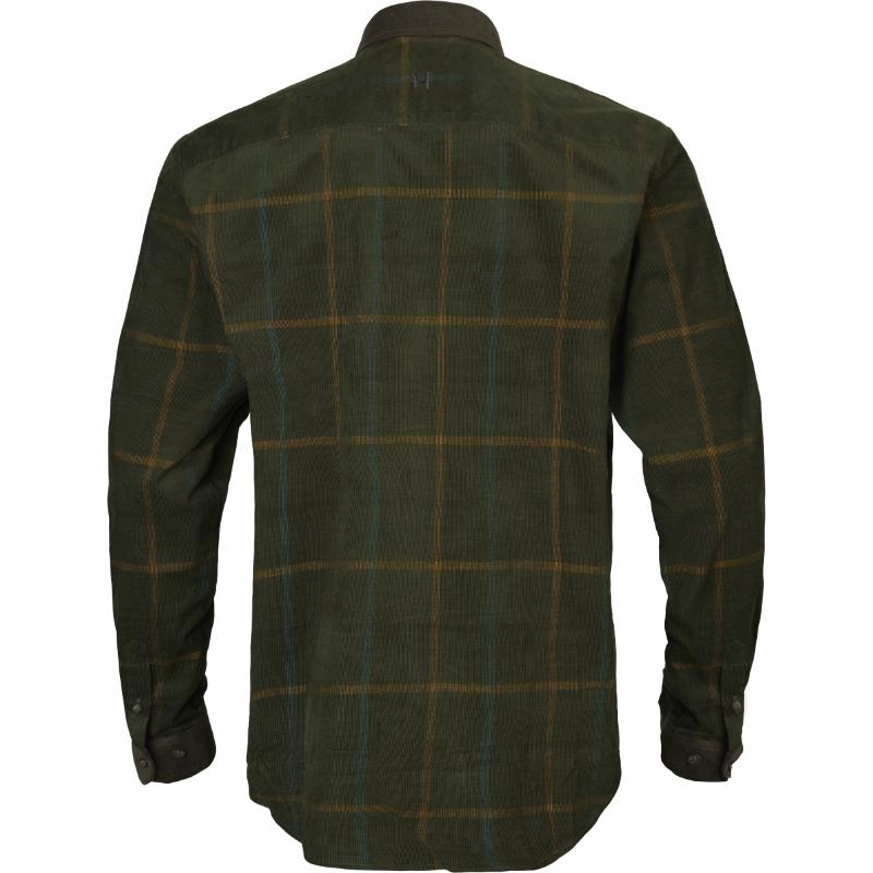 Save Big Online Harkila Kaldfjord Mens Corduroy Shirt  - Willow Green Check