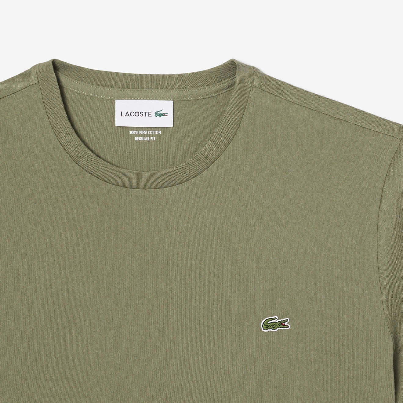 Hot Sale Frenzy Lacoste Crew Neck Pima Cotton T-Shirt Khaki
