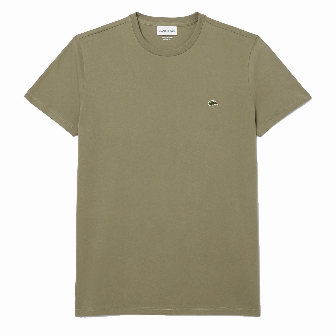 Lacoste Crew Neck Pima Cotton T-Shirt Khaki Special Occasion Discount